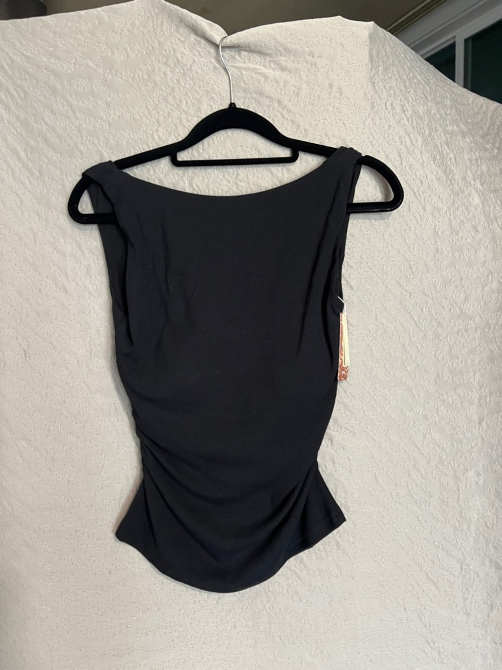 OGL Sleek Black Sleeveless Ruched Tank Top Size S